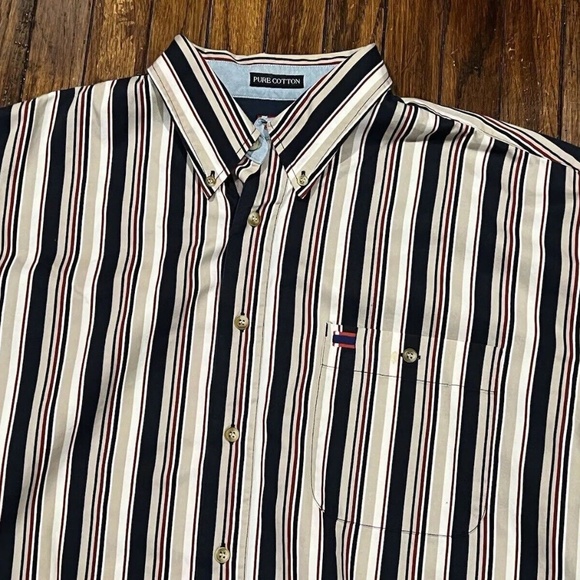 VTG Bugle Boy Company Button Down Shirt Men’s XL Long Sleeve Stripes - Picture 2 of 6